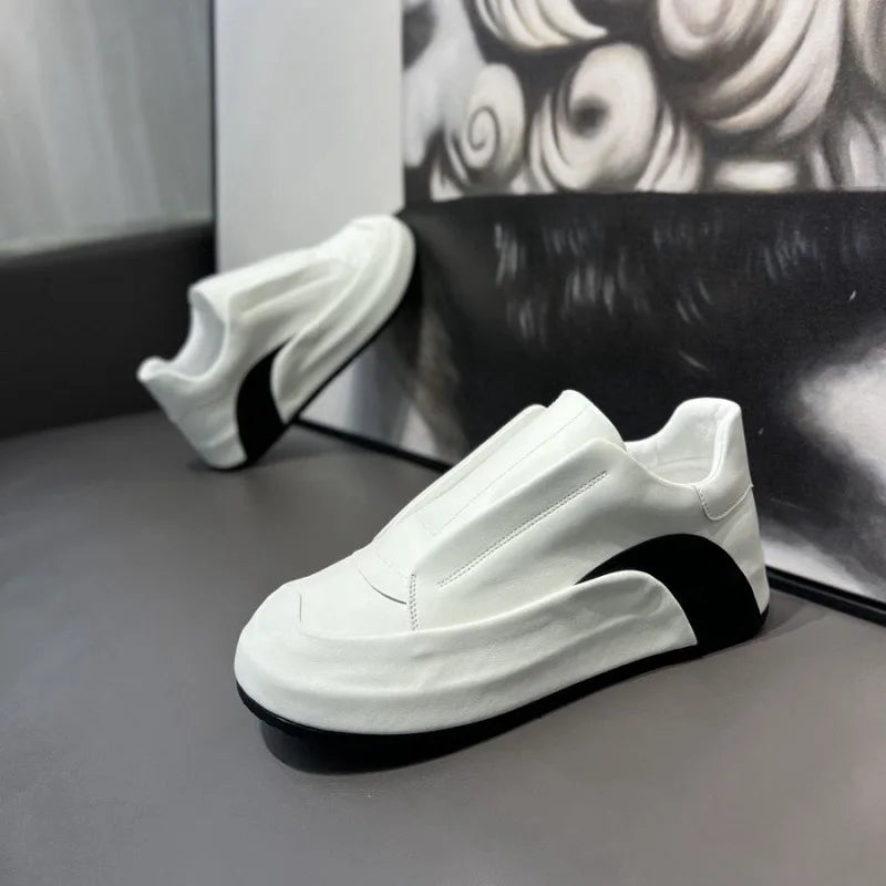Sneakers Casual Mens Designer Cover Bottom Board Shoes Fashion Microfiber Leather Upper Increased Internal Flat Platform Shoes