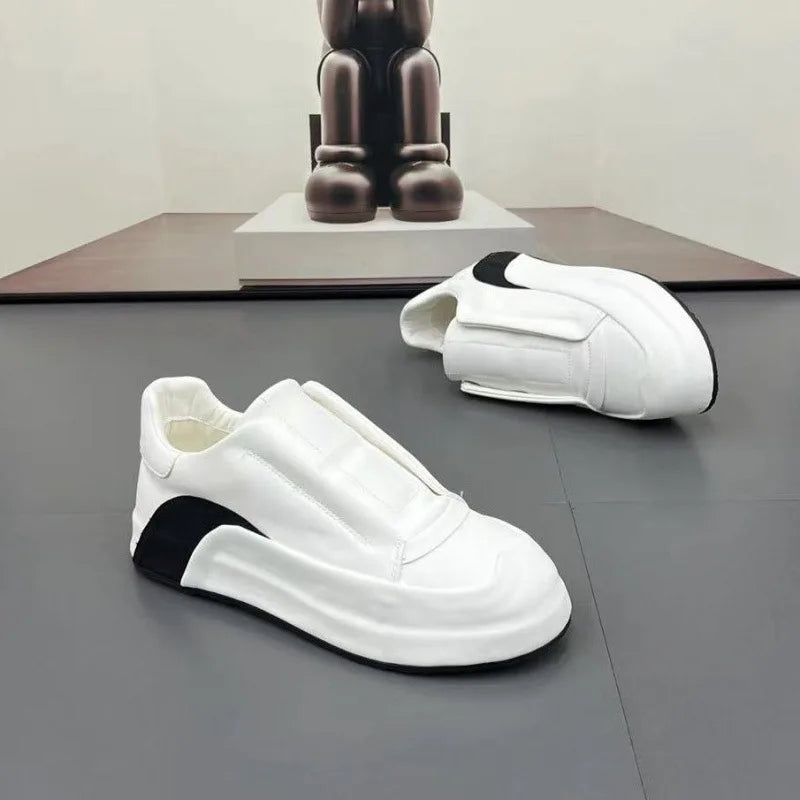 Sneakers Casual Mens Designer Cover Bottom Board Shoes Fashion Microfiber Leather Upper Increased Internal Flat Platform Shoes