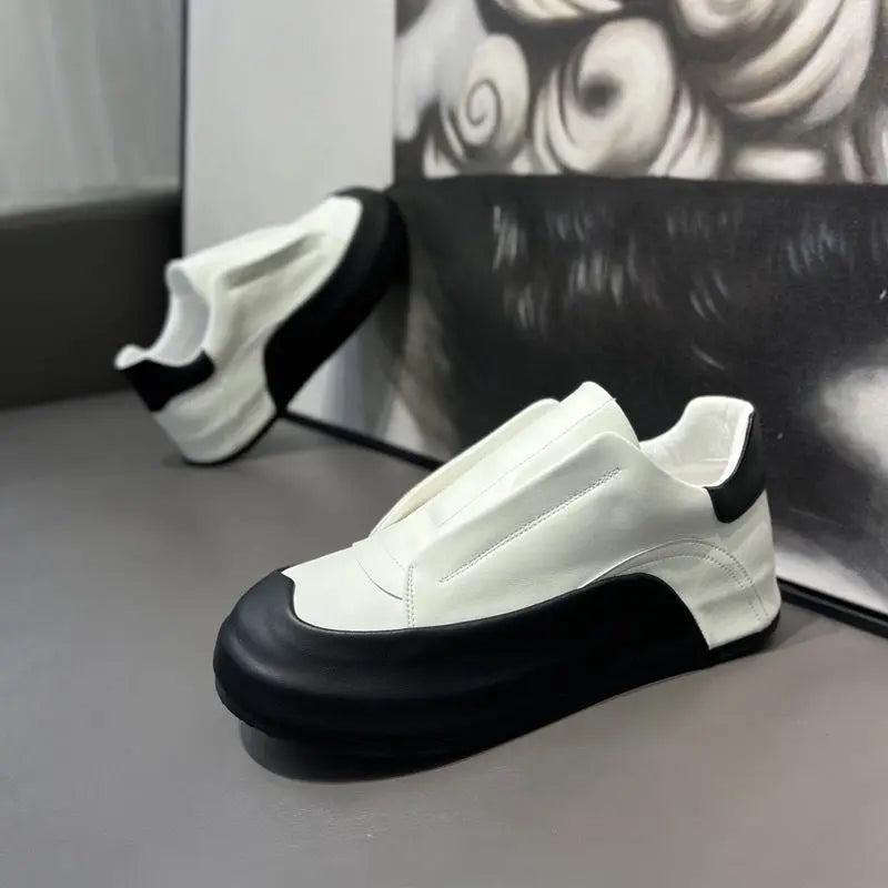 Sneakers Casual Mens Designer Cover Bottom Board Shoes Fashion Microfiber Leather Upper Increased Internal Flat Platform Shoes