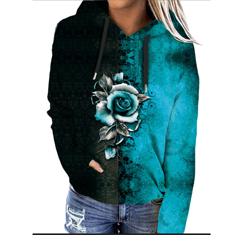 Women's Loose Hooded Sweater Coat for Autumn/Winter