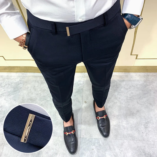 2022 Suit Pants Spring Man Suit Pants Fashion Casual Slim Business Suit Pants Men Wedding Party Work Trousers Classic Large 36